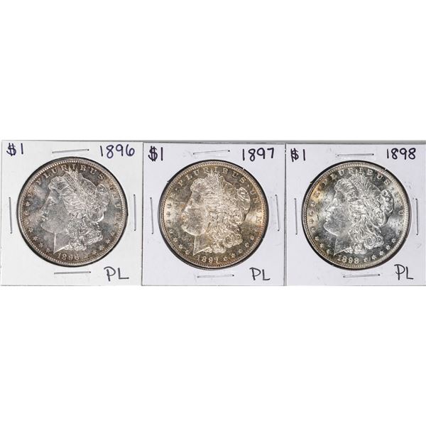 Lot of 1896-1898 $1 Morgan Silver Dollar Coins Proof Like