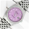 Image 2 : Rolex Men's Stainless Steel Lilac Diamond Datejust Wristwatch