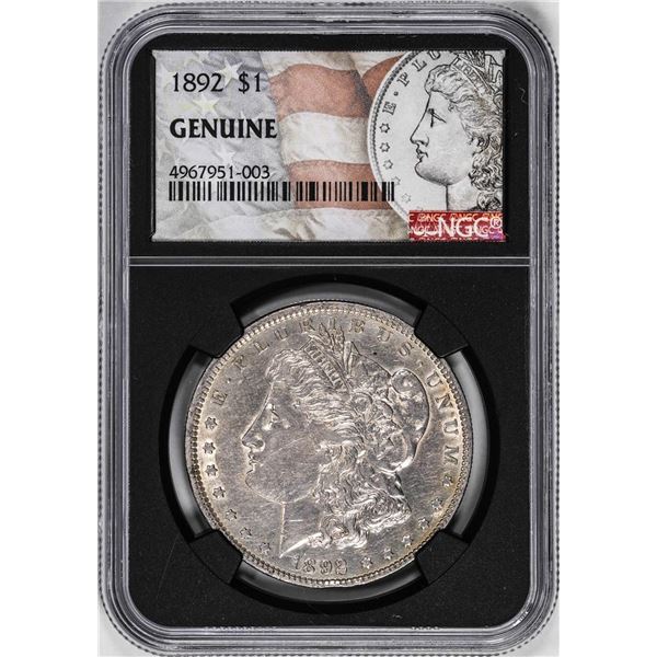 1892 $1 Morgan Silver Dollar Coin NGC Genuine