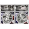 Image 1 : Lot of 2021 Type 1 & Type 2 $1 American Silver Eagle Coins ANACS MS70 First Strike