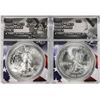Image 1 : Lot of 2021 Type 1 & Type 2 $1 American Silver Eagle Coins ANACS MS70 First Strike