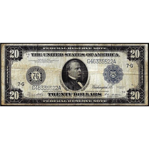 1914 $20 Federal Reserve Note Chicago