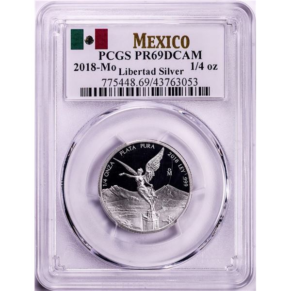 2018-Mo Mexico Proof 1/4 oz Silver Libertad Coin PCGS PR69DCAM