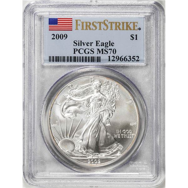 2009 $1 American Silver Eagle Coin PCGS MS70 First Strike
