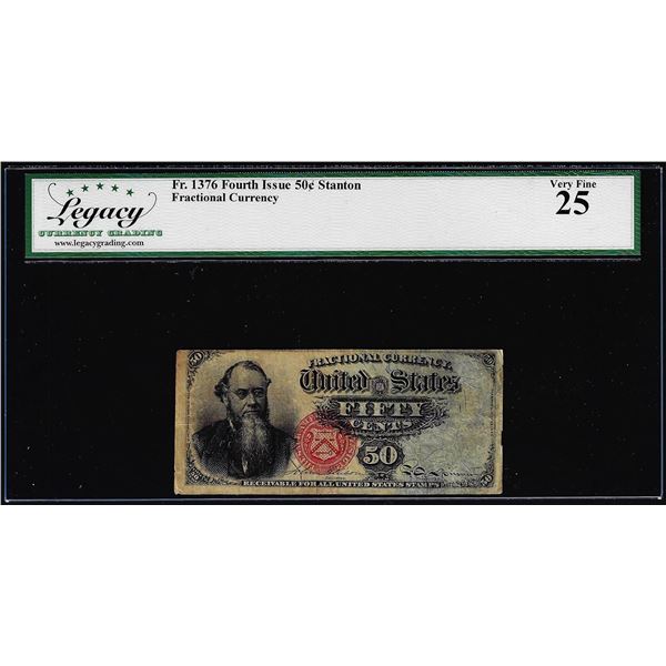 1863 Fourth Issue Fifty Cents Fractional Currency Note Fr.1376 Legacy Very Fine 25