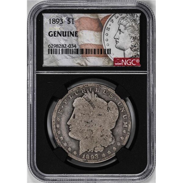 1893 $1 Morgan Silver Dollar Coin NGC Genuine