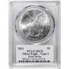 Image 2 : 2021 Type 2 $1 American Silver Eagle Coin PCGS MS70 Damstra Signature First Strike