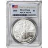 Image 2 : 2010 $1 American Silver Eagle Coin PCGS MS70 25th Year of Issue