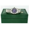 Image 9 : Rolex Men's Stainless Steel Blue Vignette Diamond & Sapphire Datejust Wristwatch