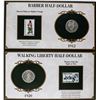 Image 2 : Lot of 1912 Barber & 1920 Waking Liberty Half Dollar Coins and Stamp Panels