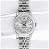 Image 2 : Rolex Ladies Stainless Steel Silver Diamond Datejust Wristwatch
