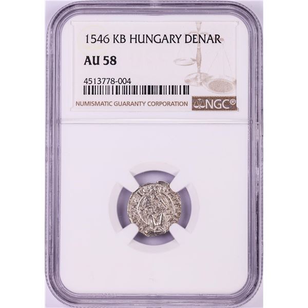 1546 KB Hungary Denar 'Madonna and Child' Coin NGC AU58