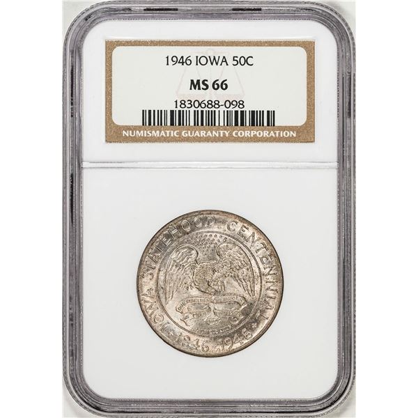 1946 Iowa Centennial Commemorative Half Dollar Coin NGC MS66
