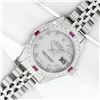 Image 3 : Rolex Ladies Stainless Steel Silver Diamond & Ruby Datejust Wristwatch