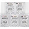 Image 1 : Lot of (5) 2016-Mo Mexico Proof 1/4 oz Silver Libertad Coins PCGS PR69DCAM