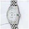 Image 5 : Rolex Men's Stainless Steel Diamond & Emerald Datejust Wristwatch