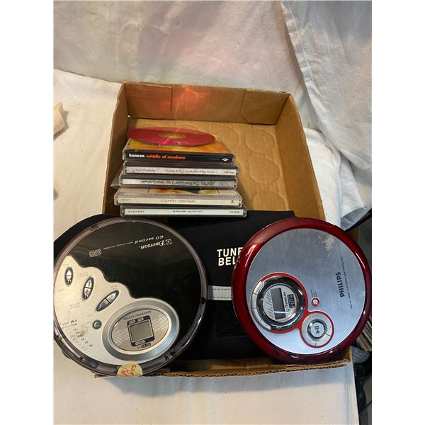 Two CD players and cds