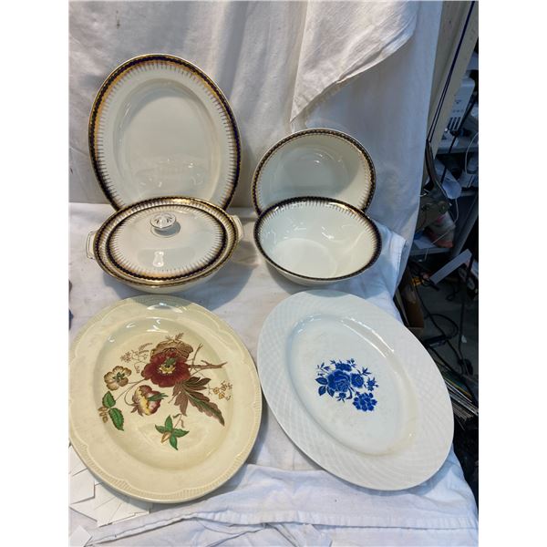 Serving platters , bowls and lidded dish