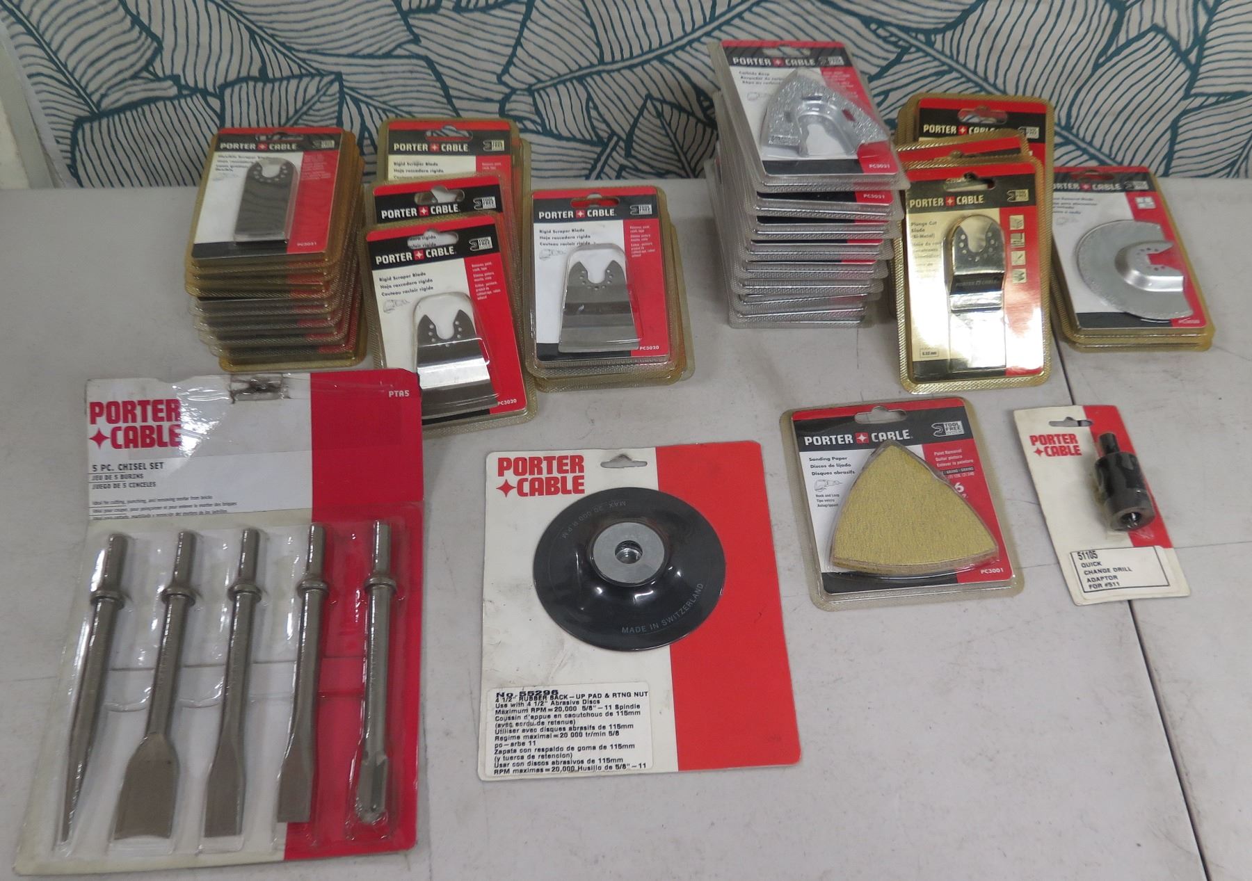 Misc Tools: Porter Cable Chisel Set, Scraper Blades, Carbide Rasp ...