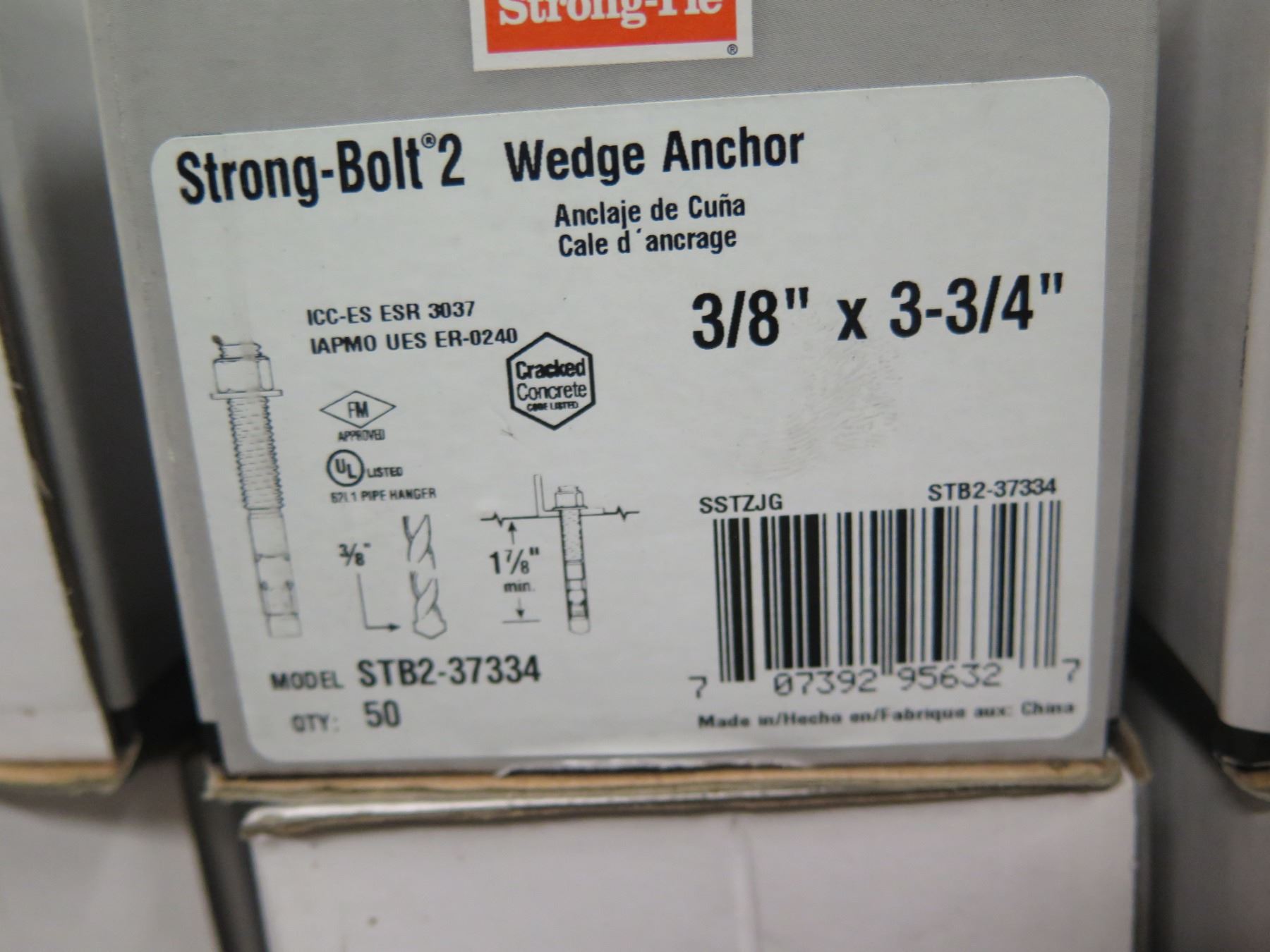 Multiple Boxes Simpson Strong Tie Wedge Anchors, Titan Screw Anchors, etc