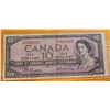 Image 1 : 1954 Canadian Ten Dollar Bill with Unique Serial Number