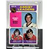 Image 1 : 1975 TOPPS ASSIST LEADERS WITH BOBBY ORR HOCKEY CARD