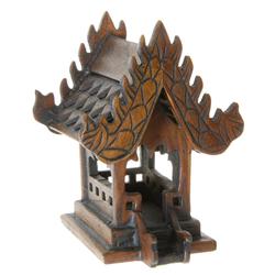 Teak Handcarved Spirit House on Base (CLB-207)