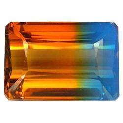 24.45 ct Nice Emerald Cut Orange & Blue Ametrine Gemstone (GEM-15697)