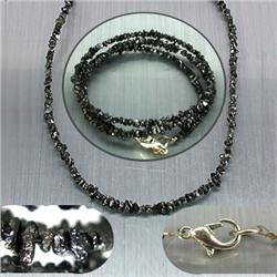 19.31ct Black Rough Diamond String Necklace 16" (JEW-1271)