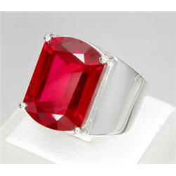 70.50ct Top Red Topaz Silver Ring (JEW-1276)