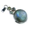 Image 1 : 71ct Labradorite Sterling Pendant 2 1/8" (JEW-1320)