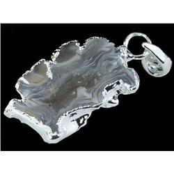 22ct Druzy Agate Gold Vermeil Pendant 1 1/2" (JEW-1323)