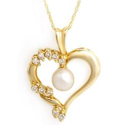 Exquisite Wt Pearl Zircon Necklace Pendant $1995 (JEW-337)