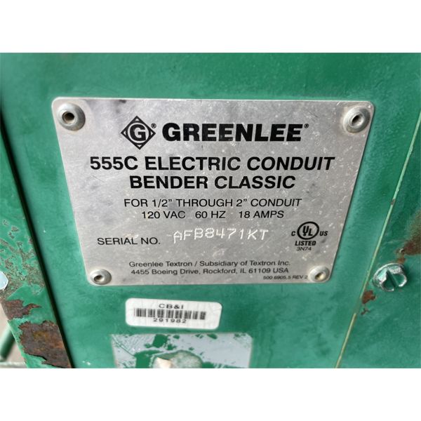 GREENLEE 555C CONDUIT BENDER - J.M. Wood Auction Company, Inc.