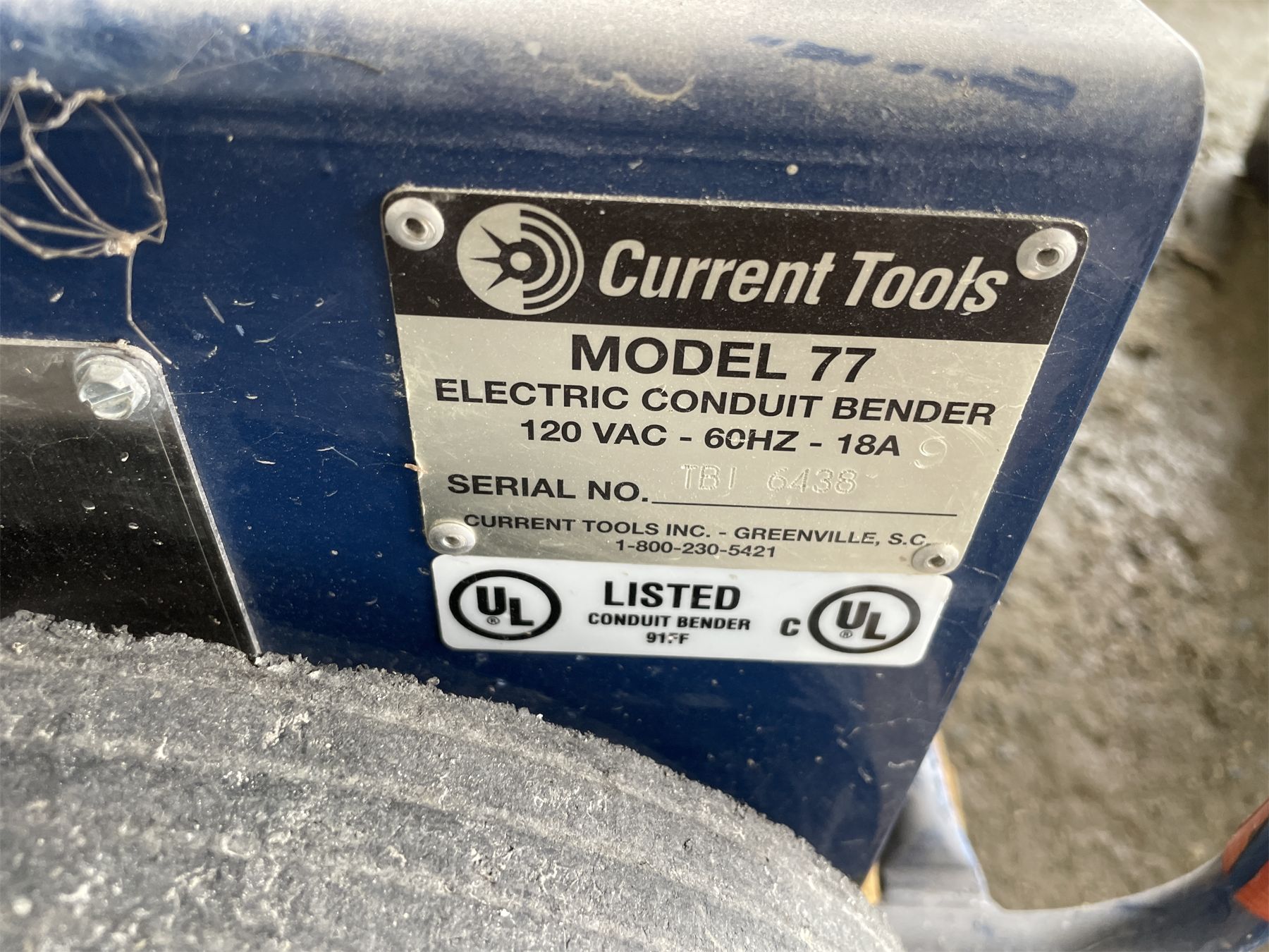 Current Tools Sc CURRENT TOOLS MODEL 77 CONDUIT BENDER - J.M. Wood Auction Company, Inc.
