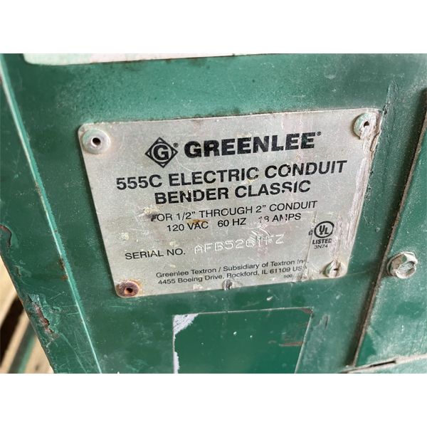 GREENLEE 555C CONDUIT BENDER - J.M. Wood Auction Company, Inc.
