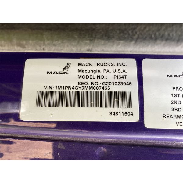 2021 MACK PI64T Day Cab Truck - J.M. Wood Auction Company, Inc.
