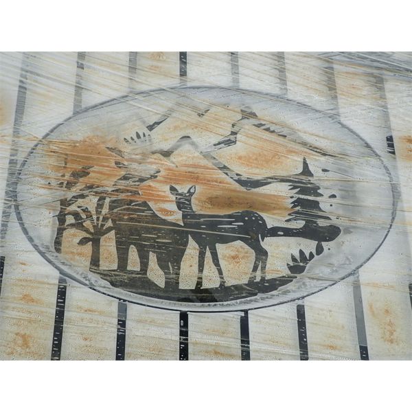 WROUGHT IRON GATE, 14" W, DEER SCENE