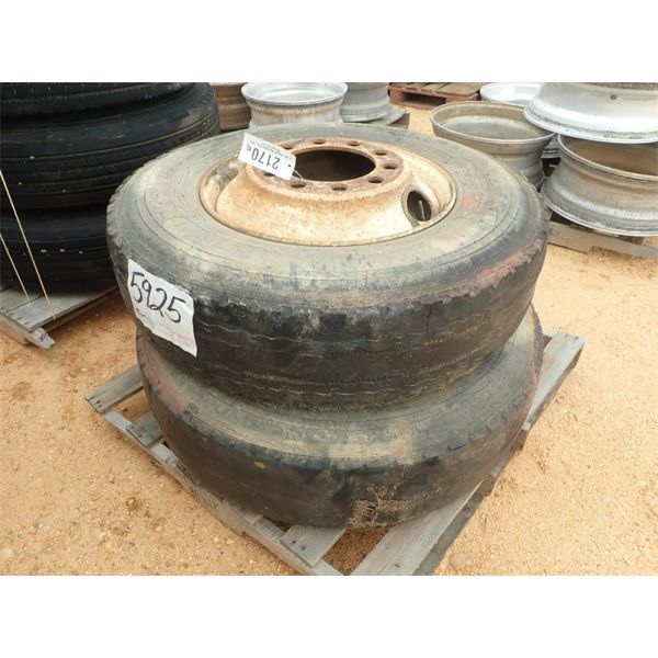 (2)11R22.5 TIRES & RIMS