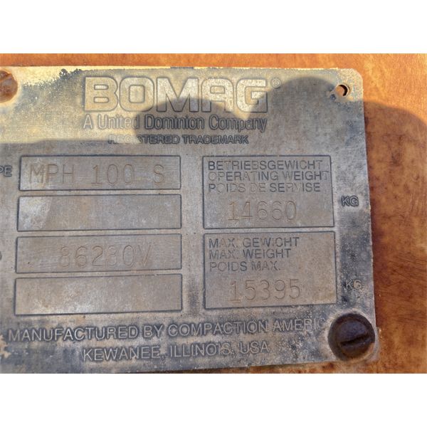 BOM ページ 1998 BOMAG MPH 100S Pulverizer / Soil Stabilizer - J.M. Wood