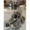 Image 2 : PAN; POACHER INSERT; 4-6QT. DOUBLE BOILER w/STEAMER INSERT; 2-BOXED 6QT. DOME LIDS