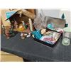 Image 2 : HAND-PAINTED NATIVITY FIGURINES & MANGER SET (INCL: SERVING ITEMS)