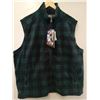 Image 2 : MEN's GREEN PLAID FLEECE VEST LG.(1)