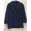 Image 2 : MARK & SPENCES TAILORED BLUE WOOL JACKET (SIZE UNKNOWN) w/ BACK YOKE FLAP