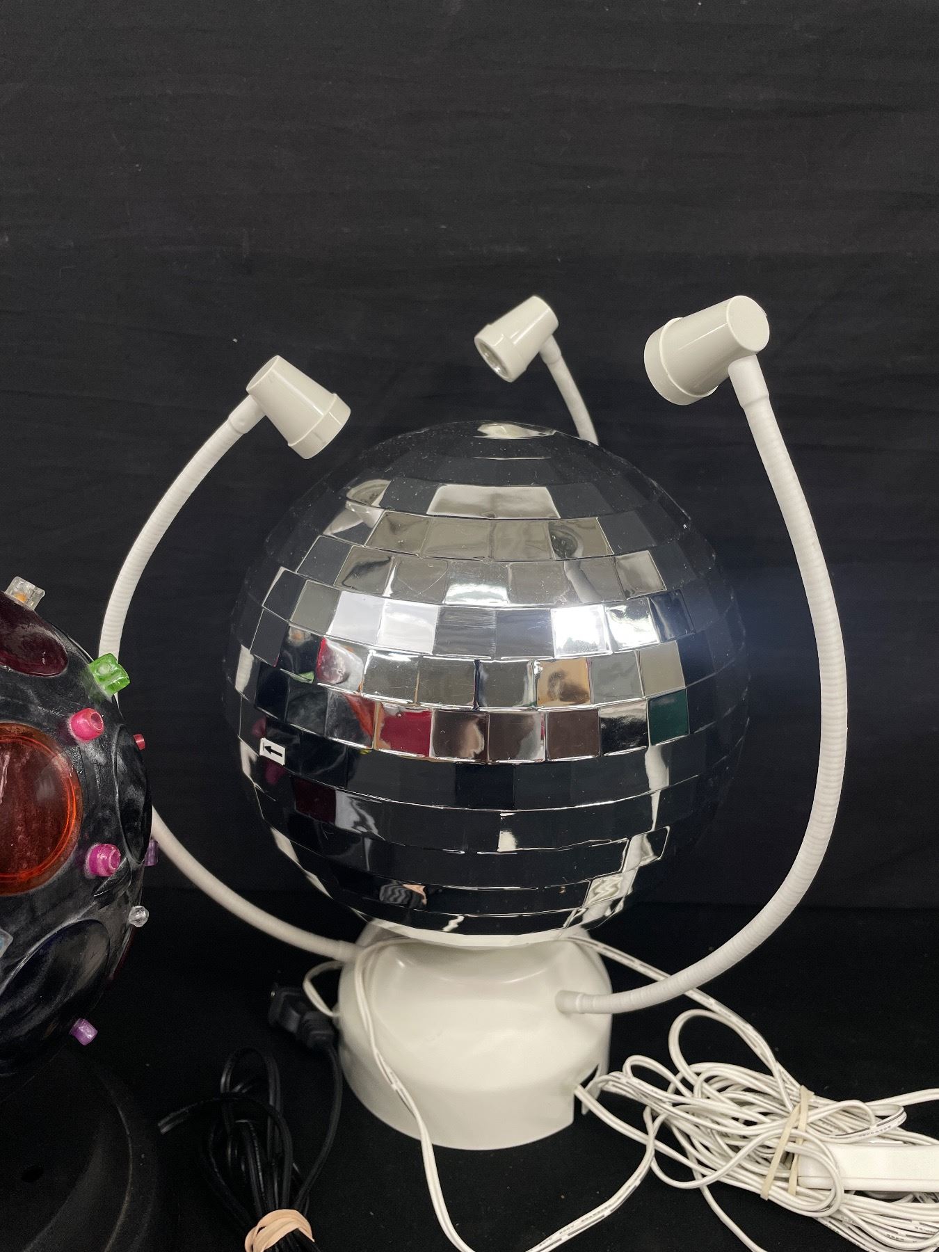Mirror Disco Ball Color Changing, Rotating Table Lamp , and Vintage
