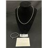 Image 1 : Vintage 17" L Hematite Bead Necklace and One Hematite Stretch Bracelet