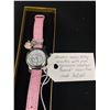 Image 2 : Sanrio Hello Kitty Watch with Pink Genuine Leather Strap. Brand New Needs Battery