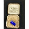 Image 2 : Antique Victorian 9ct Gold Royal Blue Enamel Pin With a Seed Pearl Surround. Marked 9ct
