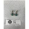 Image 1 : Nice Blue Stone ArtDeco VIntage Earrings