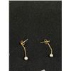 Image 2 : Pretty Pair of 14k Gold & Pearl Dangle Earrings